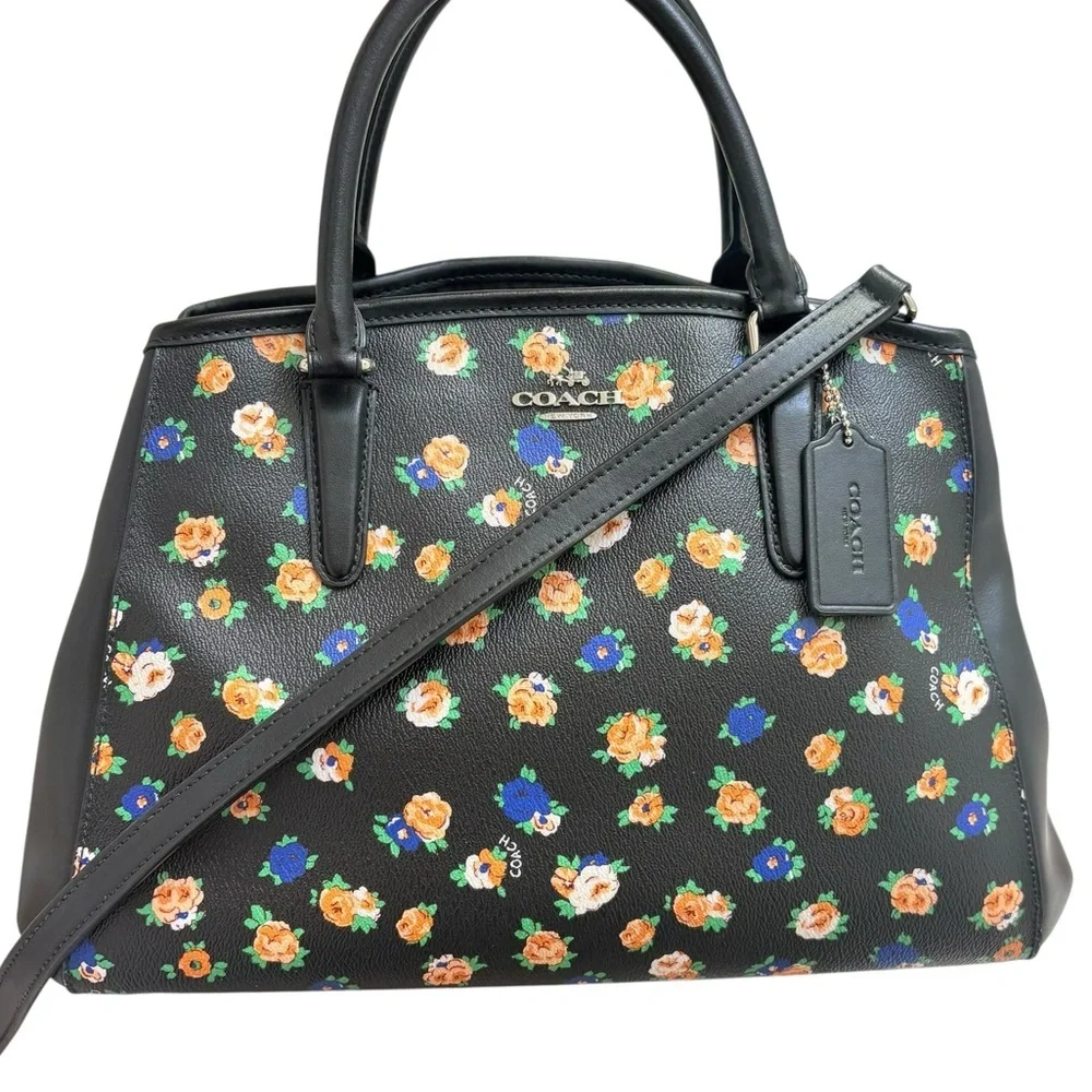 COACH F 57629 FLORAL MULTI CILOR TOTE HANDBAG SHOULDER bag